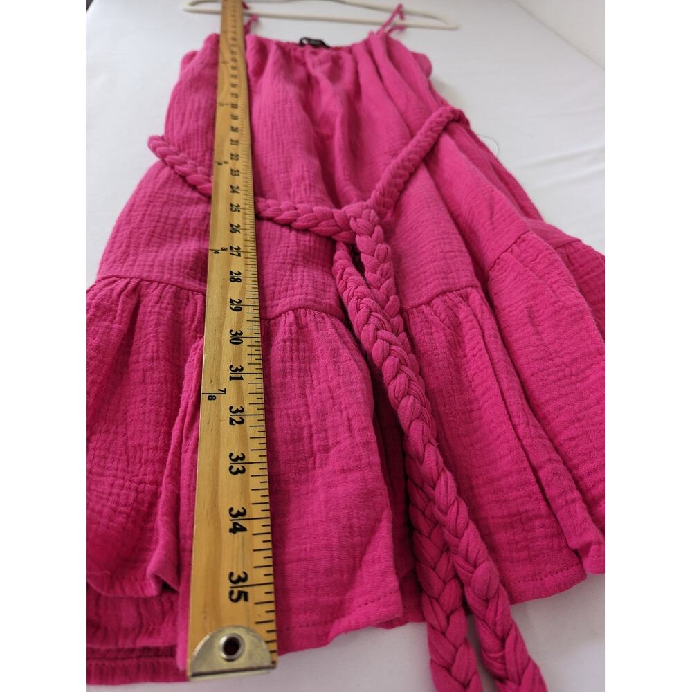 Lulus Cinched It‎ Magenta Ruffled Belted Shift Mini Dress Size Medium Pink New - Picture 5 of 9